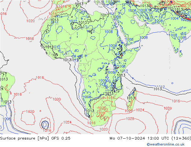 GFS 0.25: lun 07.10.2024 12 UTC