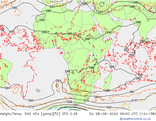 Z500/Regen(+SLP)/Z850 GFS 0.25 za 28.09.2024 06 UTC