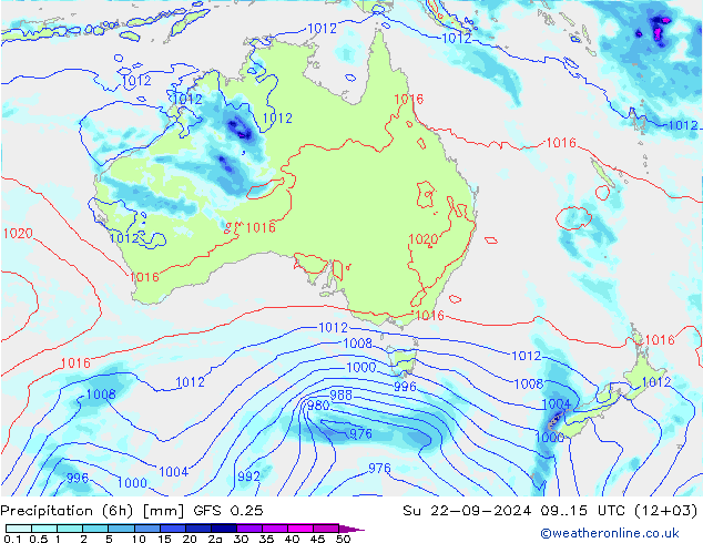 Z500/Rain (+SLP)/Z850 GFS 0.25 Su 22.09.2024 15 UTC