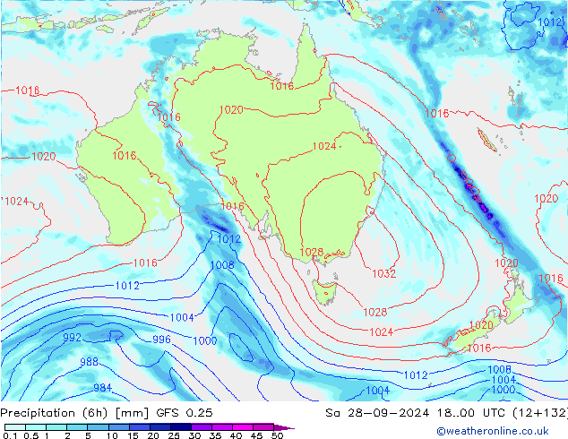 Z500/Rain (+SLP)/Z850 GFS 0.25 sab 28.09.2024 00 UTC