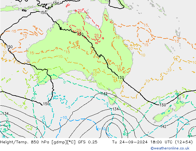 Z500/Rain (+SLP)/Z850 GFS 0.25 Tu 24.09.2024 18 UTC