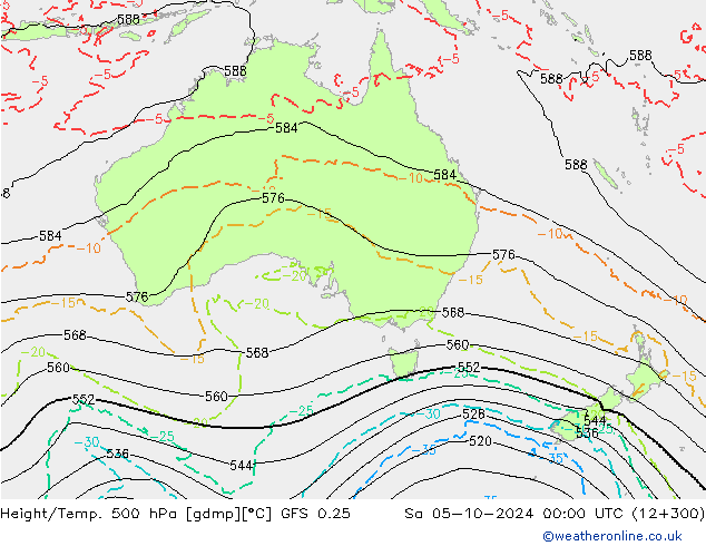 Z500/Rain (+SLP)/Z850 GFS 0.25 So 05.10.2024 00 UTC