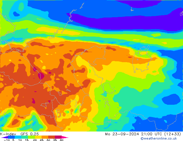 K-Index GFS 0.25 ma 23.09.2024 21 UTC