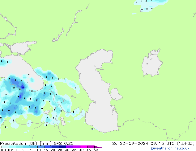 Z500/Rain (+SLP)/Z850 GFS 0.25 Su 22.09.2024 15 UTC