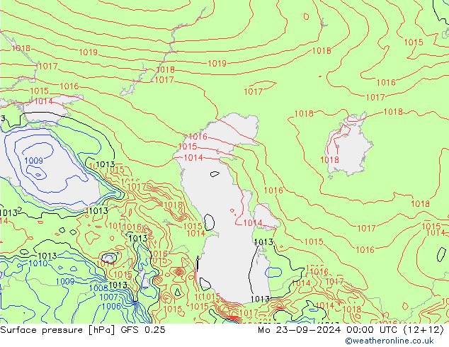 GFS 0.25: Mo 23.09.2024 00 UTC