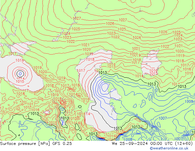 GFS 0.25:  25.09.2024 00 UTC