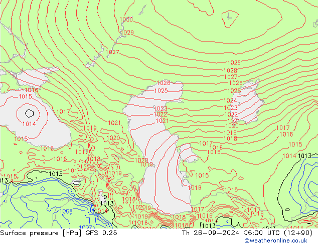 GFS 0.25: gio 26.09.2024 06 UTC