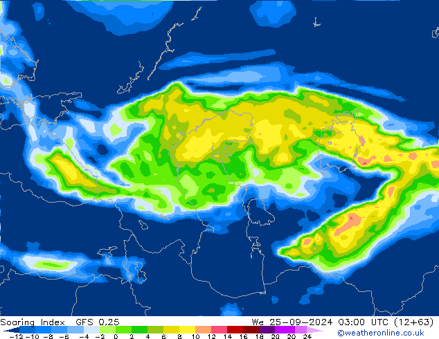 Soaring Index GFS 0.25 Qua 25.09.2024 03 UTC