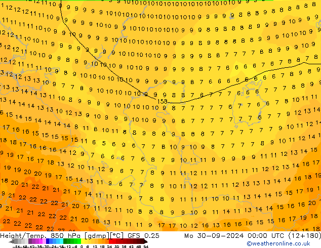 Z500/Rain (+SLP)/Z850 GFS 0.25 Mo 30.09.2024 00 UTC