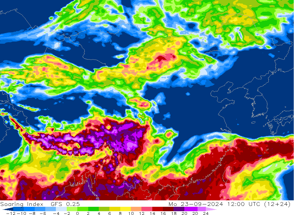 Soaring Index GFS 0.25 Mo 23.09.2024 12 UTC