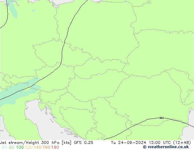 Corrente a getto GFS 0.25 mar 24.09.2024 12 UTC