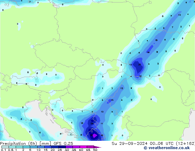 Z500/Rain (+SLP)/Z850 GFS 0.25 dom 29.09.2024 06 UTC