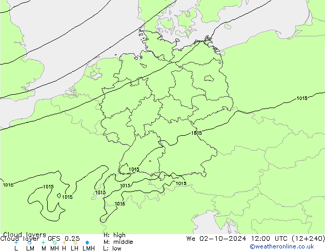 Cloud layer GFS 0.25 mer 02.10.2024 12 UTC