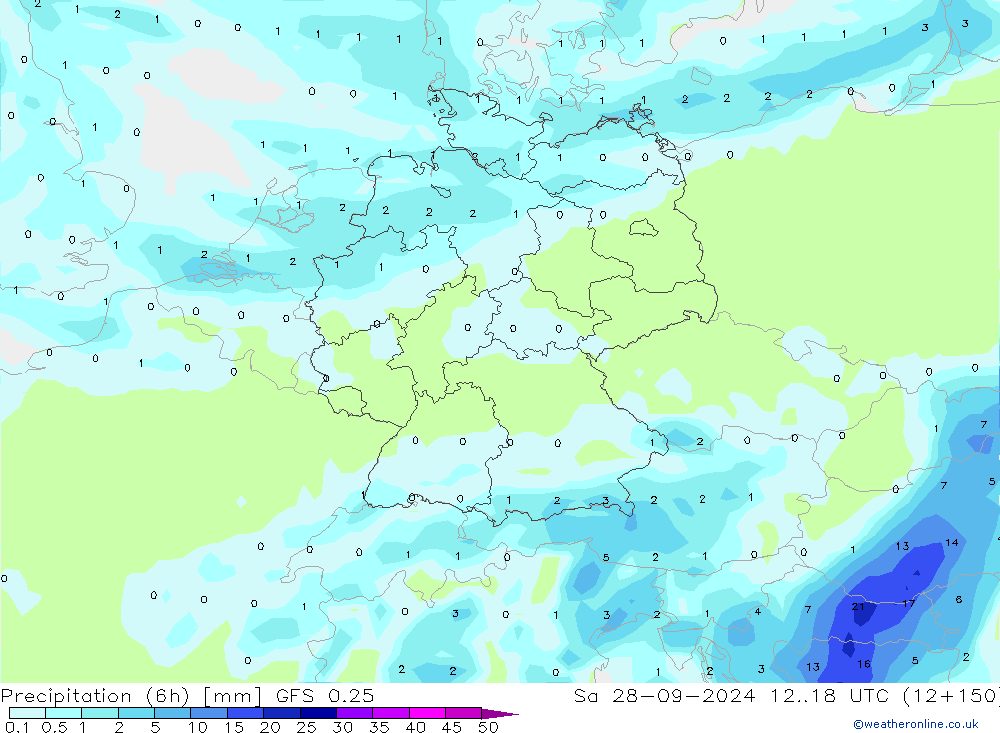 Z500/Rain (+SLP)/Z850 GFS 0.25 Sa 28.09.2024 18 UTC