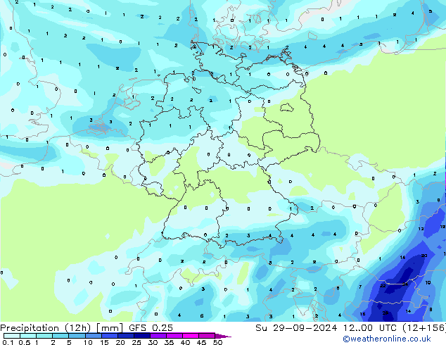 opad (12h) GFS 0.25 nie. 29.09.2024 00 UTC