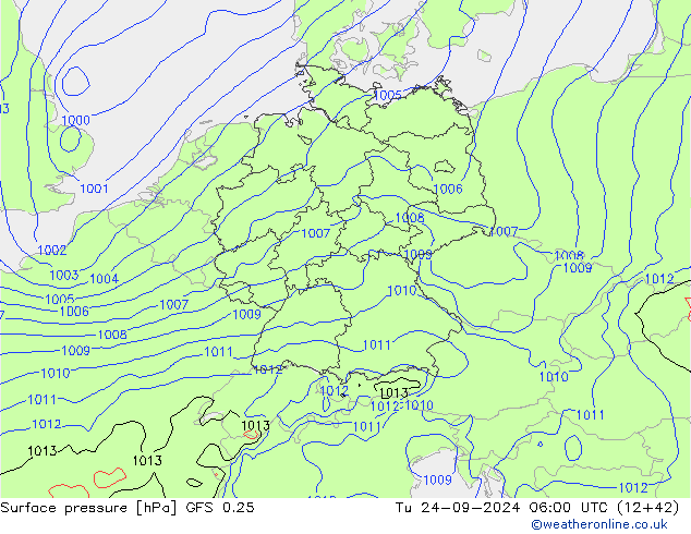 GFS 0.25: Tu 24.09.2024 06 UTC