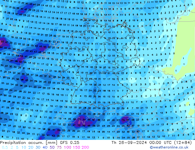 Nied. akkumuliert GFS 0.25 Do 26.09.2024 00 UTC