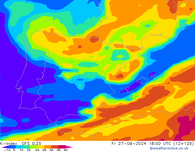 K-Index GFS 0.25 Fr 27.09.2024 18 UTC