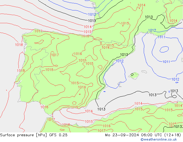 GFS 0.25: Seg 23.09.2024 06 UTC