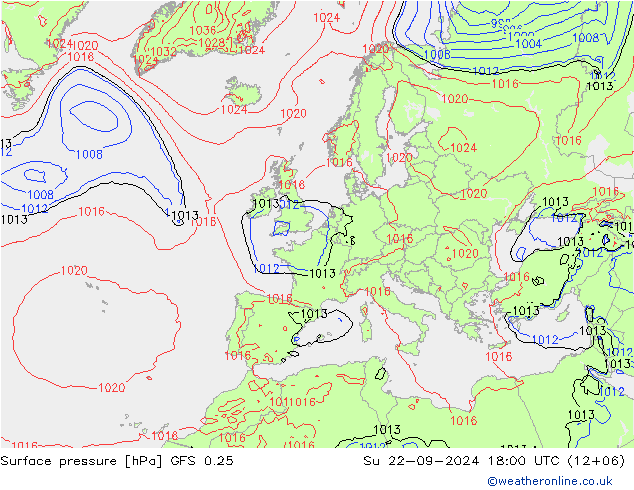 GFS 0.25: Ne 22.09.2024 18 UTC