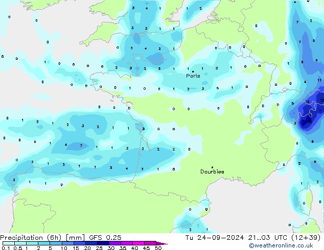 Z500/Regen(+SLP)/Z850 GFS 0.25 di 24.09.2024 03 UTC