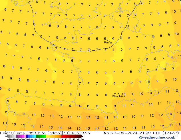 Z500/Rain (+SLP)/Z850 GFS 0.25 Mo 23.09.2024 21 UTC