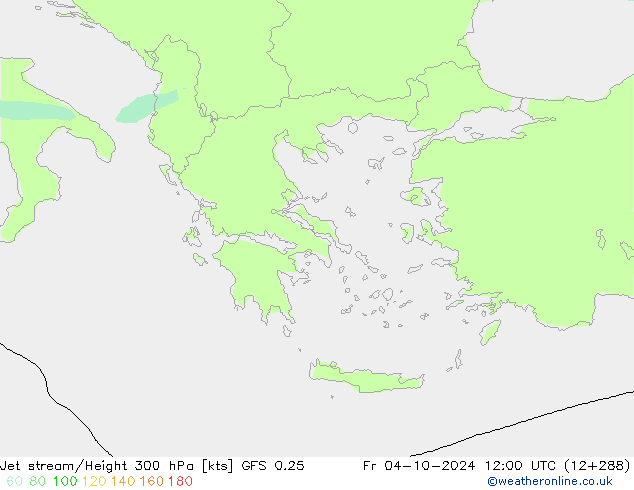 Jet stream/Height 300 hPa GFS 0.25 Pá 04.10.2024 12 UTC