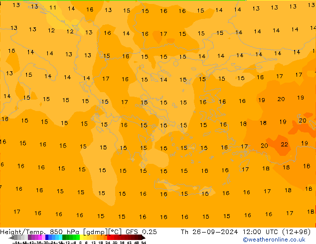 Z500/Rain (+SLP)/Z850 GFS 0.25 Th 26.09.2024 12 UTC