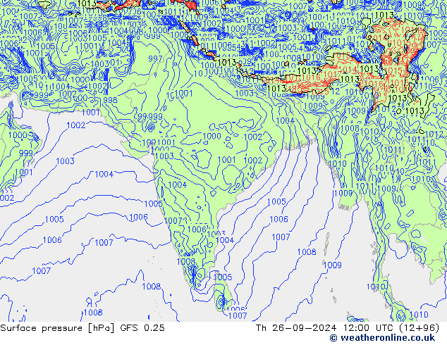 pressão do solo GFS 0.25 Qui 26.09.2024 12 UTC