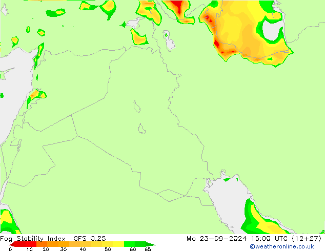 Fog Stability Index GFS 0.25 Mo 23.09.2024 15 UTC