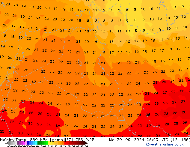 Z500/Rain (+SLP)/Z850 GFS 0.25 Mo 30.09.2024 06 UTC