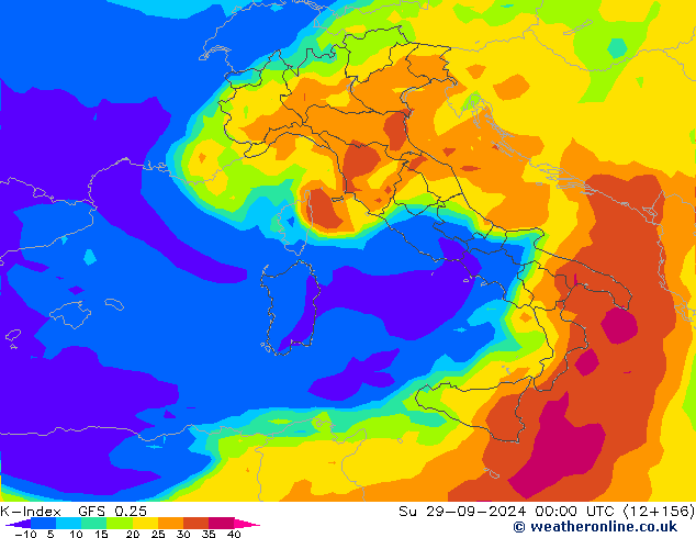 K-Index GFS 0.25 Su 29.09.2024 00 UTC