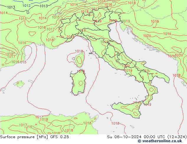 GFS 0.25: Dom 06.10.2024 00 UTC