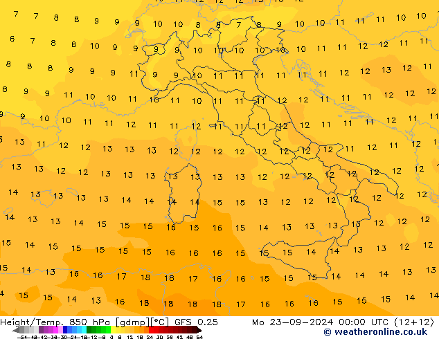 Z500/Yağmur (+YB)/Z850 GFS 0.25 Pzt 23.09.2024 00 UTC