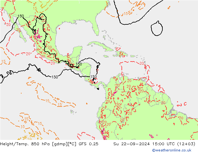 Z500/Regen(+SLP)/Z850 GFS 0.25 zo 22.09.2024 15 UTC