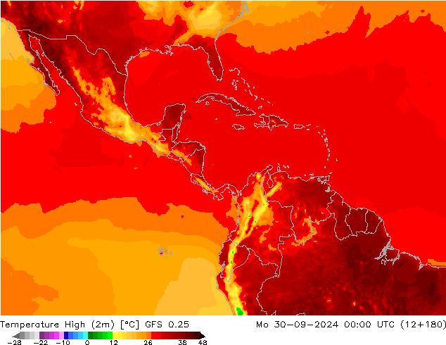 Темпер. макс 2т GFS 0.25 пн 30.09.2024 00 UTC