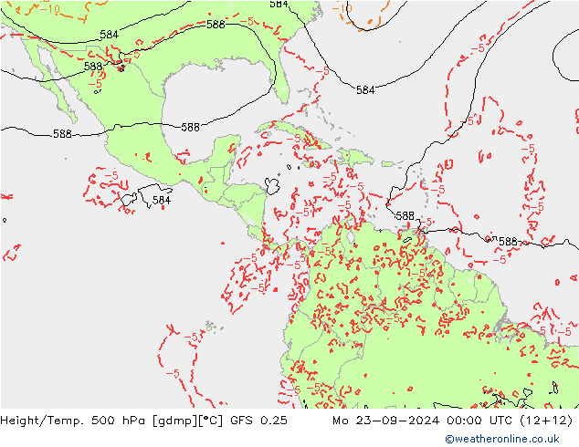 Z500/Rain (+SLP)/Z850 GFS 0.25 Mo 23.09.2024 00 UTC