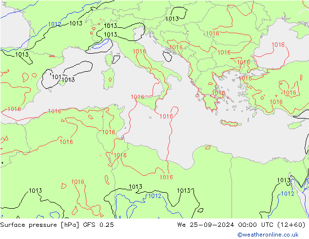 GFS 0.25: Çar 25.09.2024 00 UTC