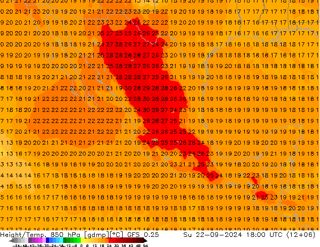 Z500/Rain (+SLP)/Z850 GFS 0.25 Su 22.09.2024 18 UTC