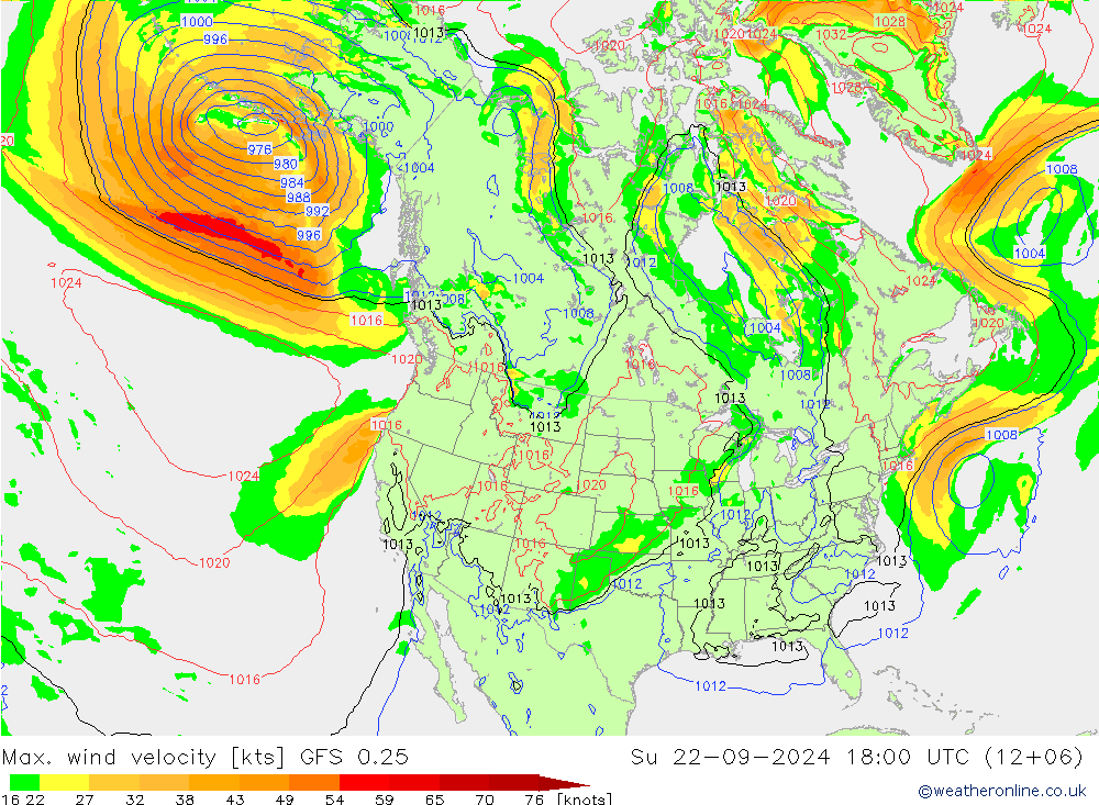 Windböen GFS 0.25 So 22.09.2024 18 UTC