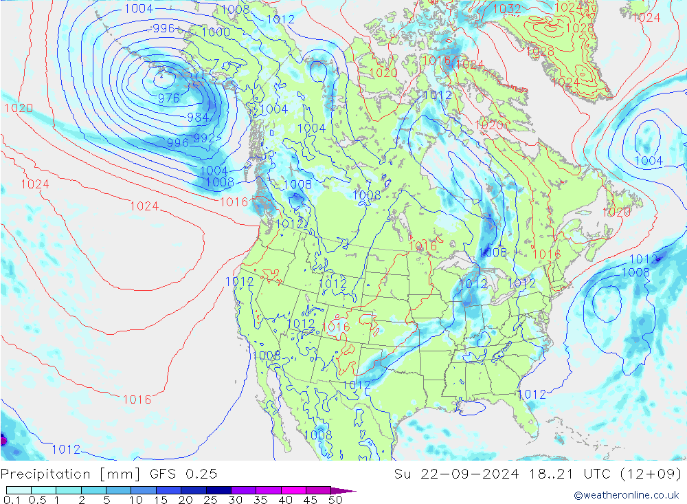 Precipitation GFS 0.25 Su 22.09.2024 21 UTC