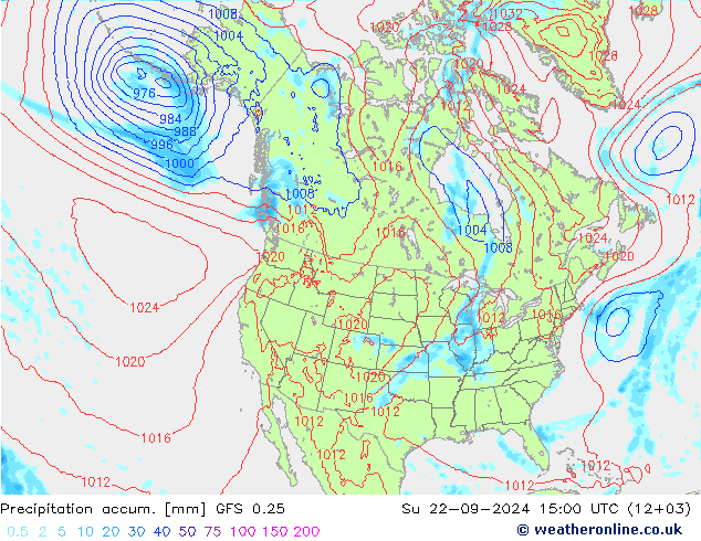 Precipitation accum. GFS 0.25 dom 22.09.2024 15 UTC