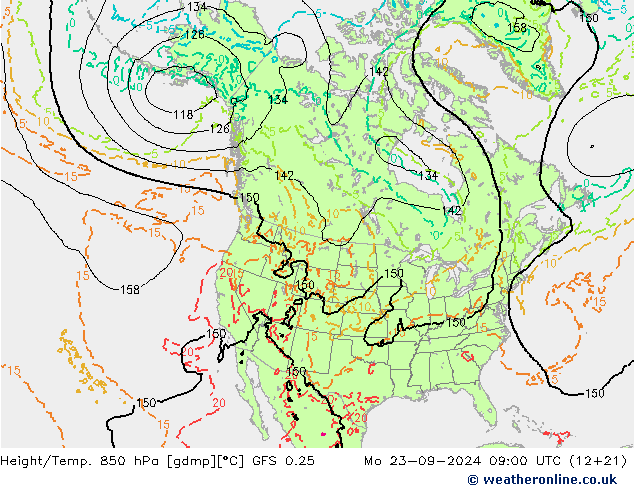 Z500/Rain (+SLP)/Z850 GFS 0.25 пн 23.09.2024 09 UTC