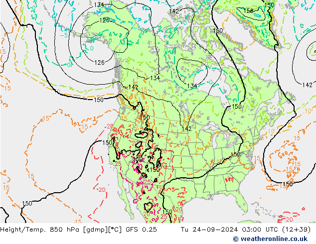 Z500/Rain (+SLP)/Z850 GFS 0.25  24.09.2024 03 UTC