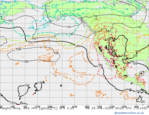 Z500/Regen(+SLP)/Z850 GFS 0.25 wo 25.09.2024 06 UTC