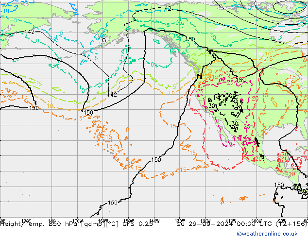 Z500/Rain (+SLP)/Z850 GFS 0.25 Ne 29.09.2024 00 UTC