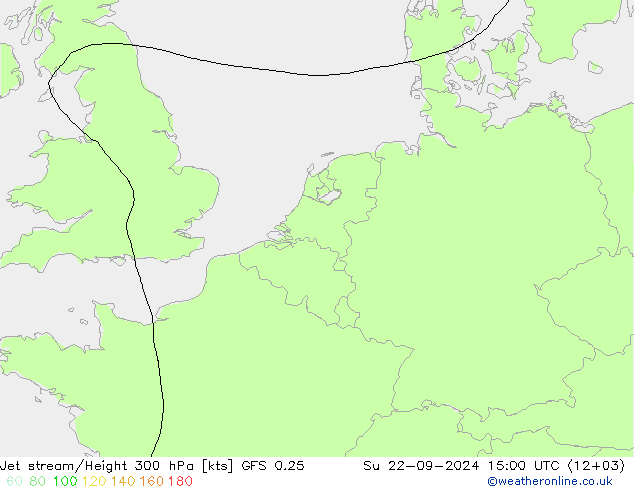 高速氣流 GFS 0.25 星期日 22.09.2024 15 UTC