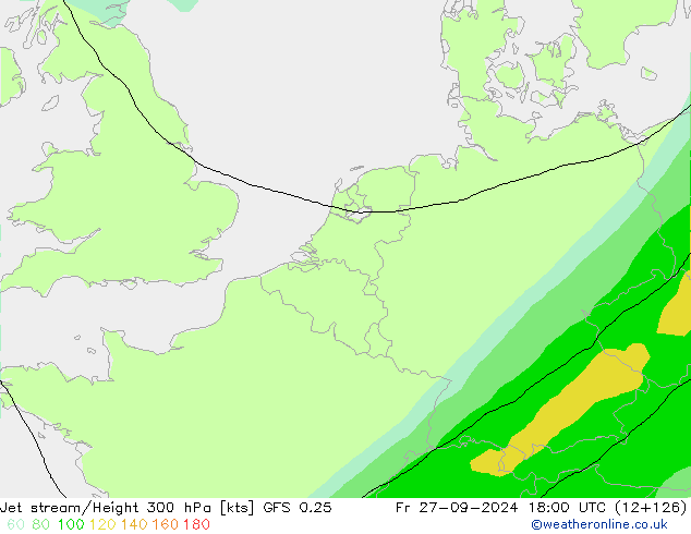 Jet stream/Height 300 hPa GFS 0.25 Fr 27.09.2024 18 UTC