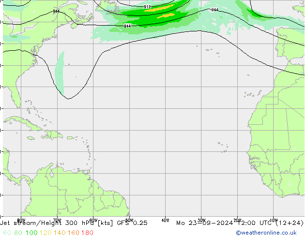 Straalstroom GFS 0.25 ma 23.09.2024 12 UTC