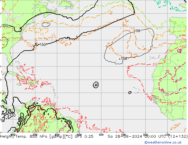 Z500/Rain (+SLP)/Z850 GFS 0.25 Sa 28.09.2024 00 UTC